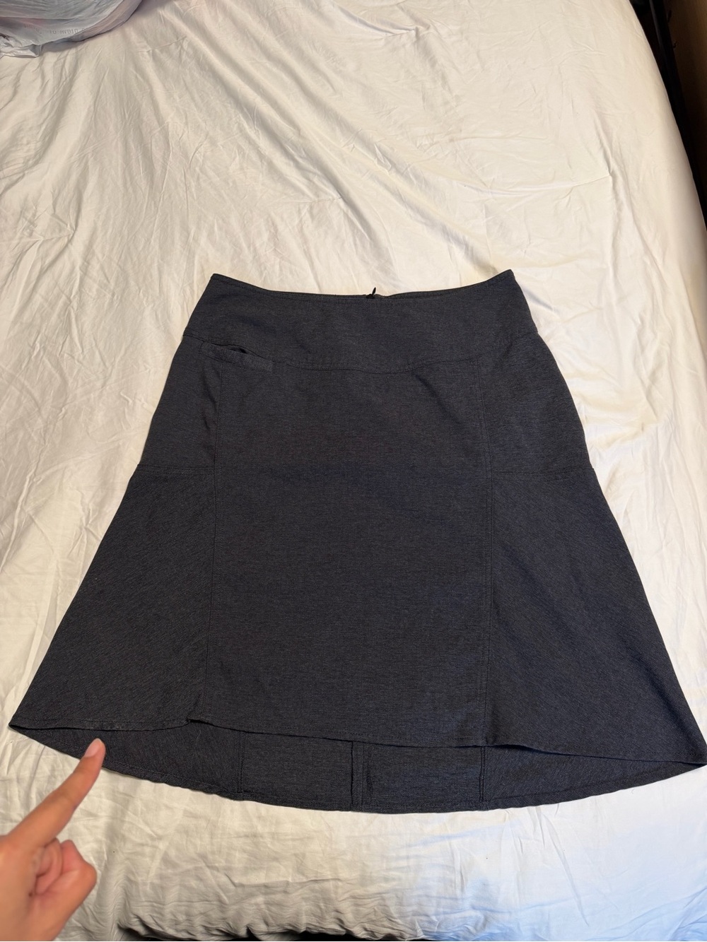 Royal Robbins Charcoal high low A-Line Skirt size 8 gorpcore activewear hiking - Picture 2 of 7